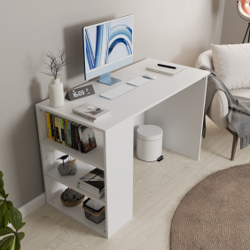 Çalışma Masası-Kitaplık 2'li Takım Beyaz Çalışma Masası-Kitaplık 2'li Takım Beyaz
