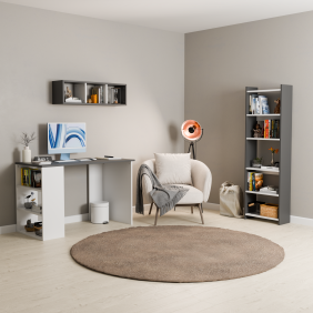 Çalışma Masası-Kitaplık 2'li Takım Siyah Beyaz Çalışma Masası-Kitaplık 2'li Takım Siyah Beyaz