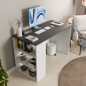 Çalışma Masası-Kitaplık 2'li Takım Siyah Beyaz Çalışma Masası-Kitaplık 2'li Takım Siyah Beyaz