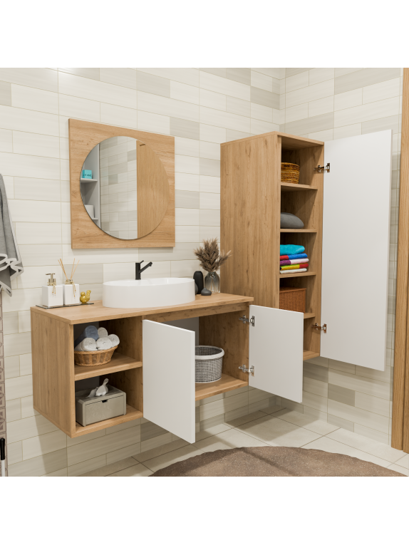 Sepet Rengi - Kumtaşı Banyo Dolabı Sepet Rengi - Kumtaşı Banyo Dolabı