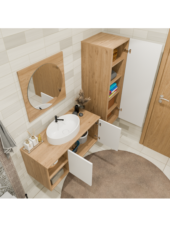 Sepet Rengi - Kumtaşı Banyo Dolabı Sepet Rengi - Kumtaşı Banyo Dolabı