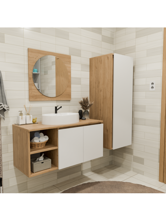 Sepet Rengi - Kumtaşı Banyo Dolabı Sepet Rengi - Kumtaşı Banyo Dolabı