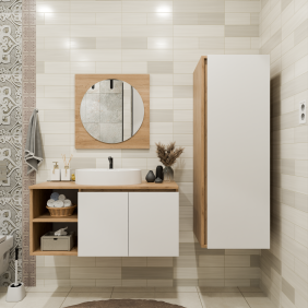 Sepet Rengi - Kumtaşı Banyo Dolabı