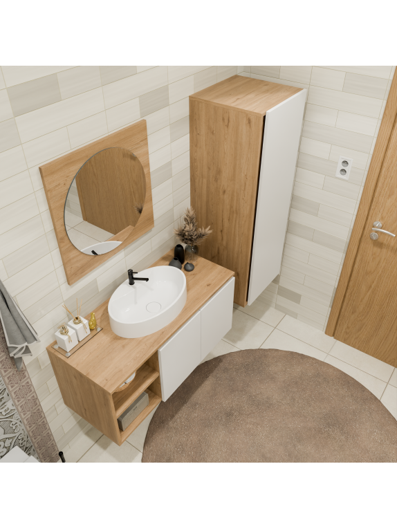 Sepet Rengi - Kumtaşı Banyo Dolabı Sepet Rengi - Kumtaşı Banyo Dolabı