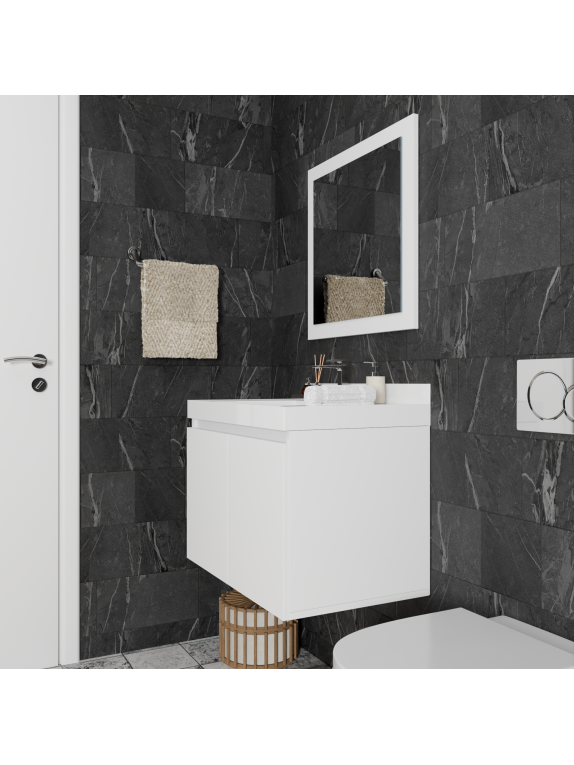 Mat Beyaz Banyo Dolabı Mat Beyaz Banyo Dolabı