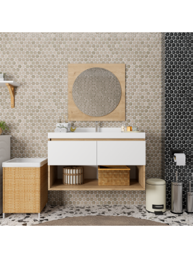 Sepet Rengi - Mat Beyaz Banyo Dolabı