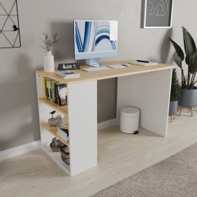 Beyaz Traverten Desen Çalışma Masası Beyaz Traverten Desen Çalışma Masası