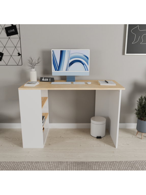 Beyaz Traverten Desen Çalışma Masası Beyaz Traverten Desen Çalışma Masası