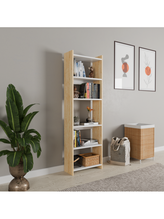 Traverten Beyaz Kitaplık 2 Traverten Beyaz Kitaplık 2