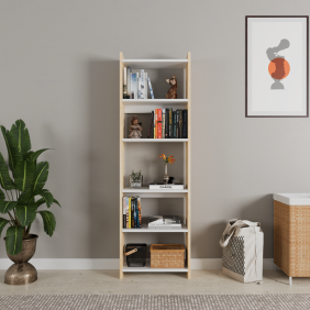 Traverten Beyaz Kitaplık 2