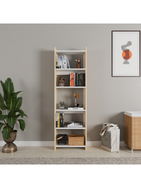 Traverten Beyaz Kitaplık 2