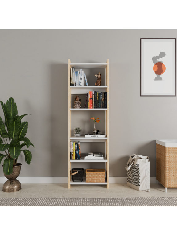 Traverten Beyaz Kitaplık 2 Traverten Beyaz Kitaplık 2